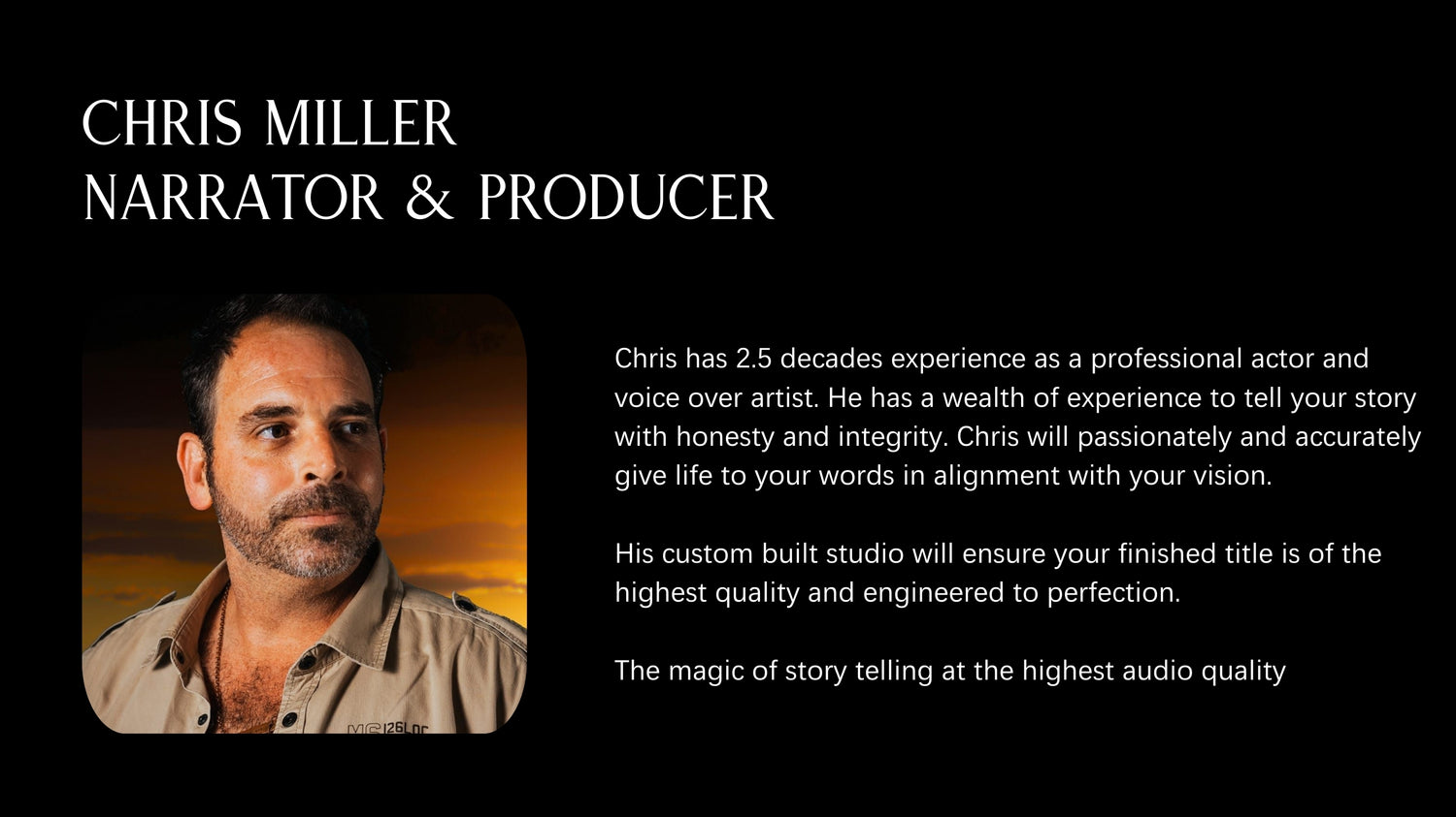 Chris Miller Australian actor and audiobook narrator