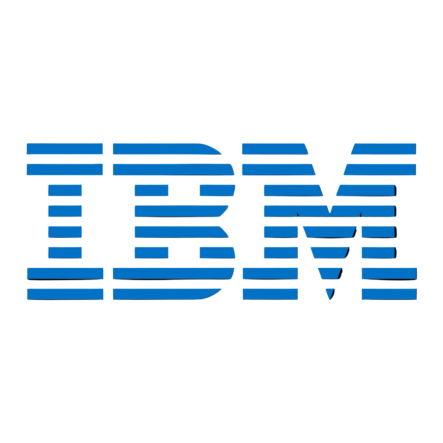 IBM logo in blue on a black background